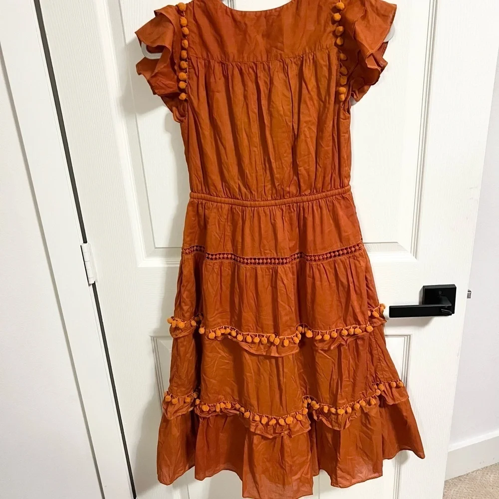J.Crew Point Sur Pom-pom dress in cotton voile